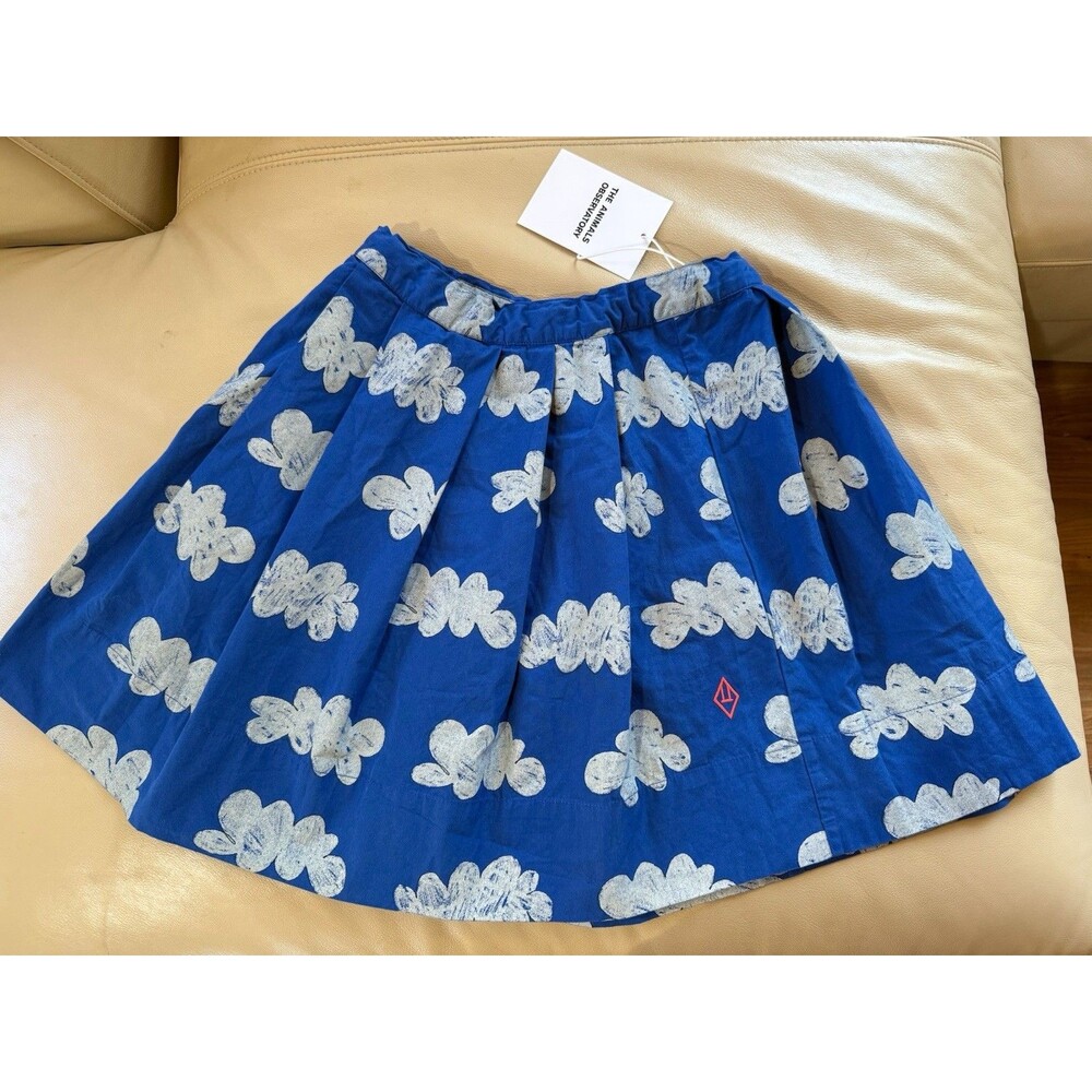 $114 NWT The Animal Observatory Cloud NEW Pleated Skirt Sz 12Y Adjustable waist
